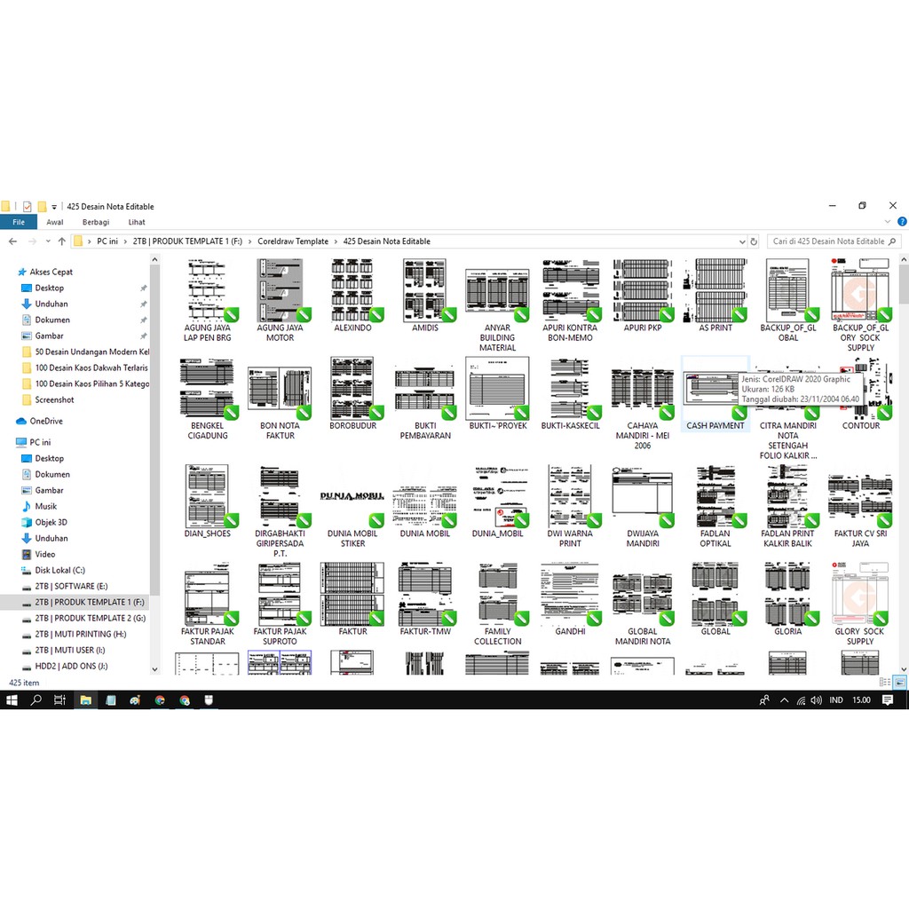 425 Nota Faktur Kwitansi Cdr Only - Business Branding