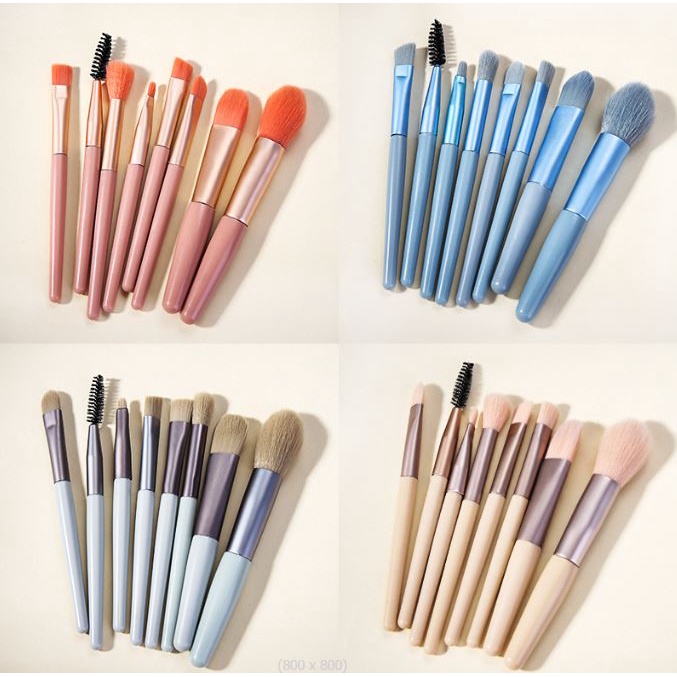 BV.ID KM334 KUAS SET MAKE UP 8PCS SET MINI TRAVEL MAKEUP BRUSH HALUS LEMBUT COD