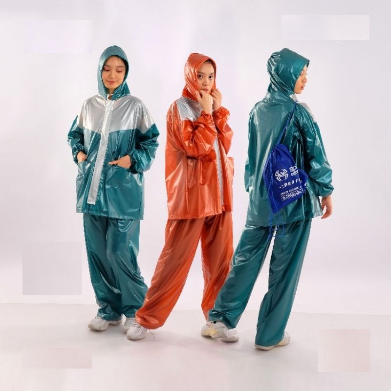 Jas Hujan Setelan Dewasa Jaket Celana Stelan Kombinasi Spin Protec