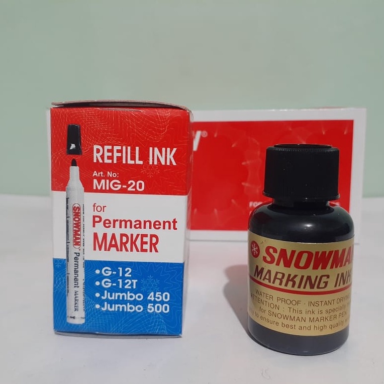 Refill Ink Snowman Permanent Marking / Isi Ulang Tinta Permanen Refill Snowman