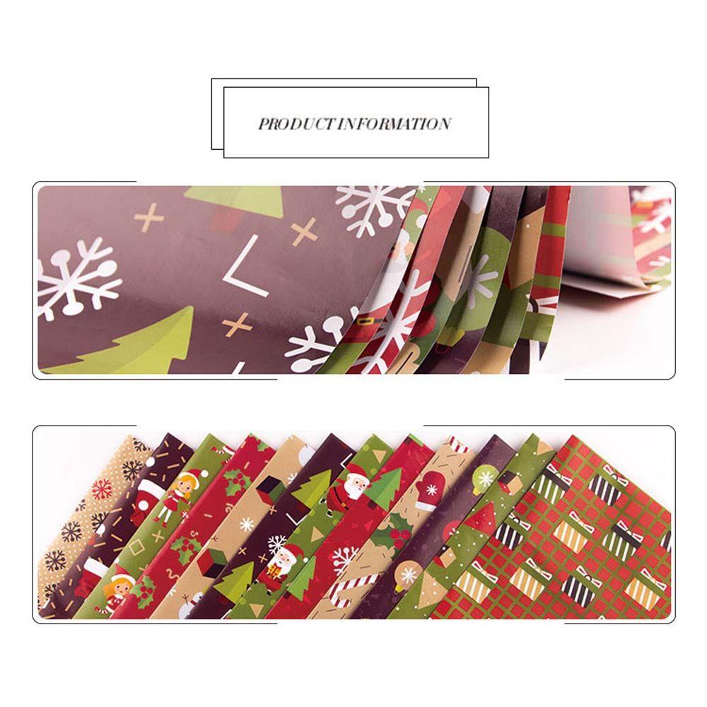 【 ELEGANT 】 Kertas Pembungkus Kado Craft DIY Tahun Baru Santa Claus Snowflake Kraft Paper Perlengkapan Pesta