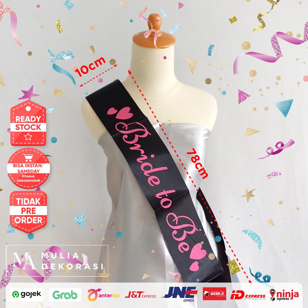 Sash Selempang Bride To Be Graduation Mom To Be Bridesmaid Selempang