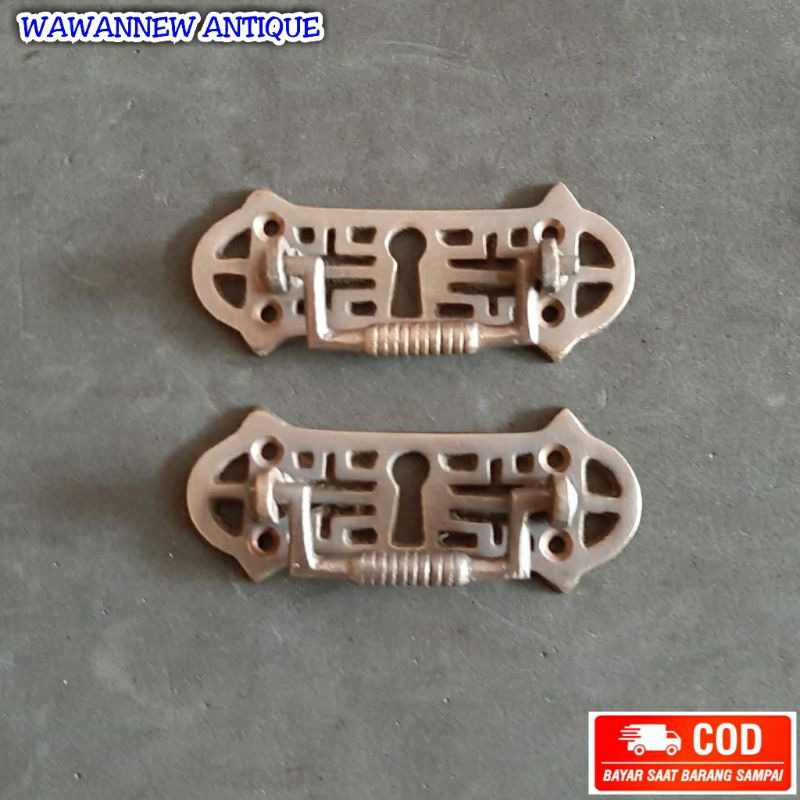 Handle / Tarikan Laci Lemari Pintu Rumah Kuningan Antik 8cm