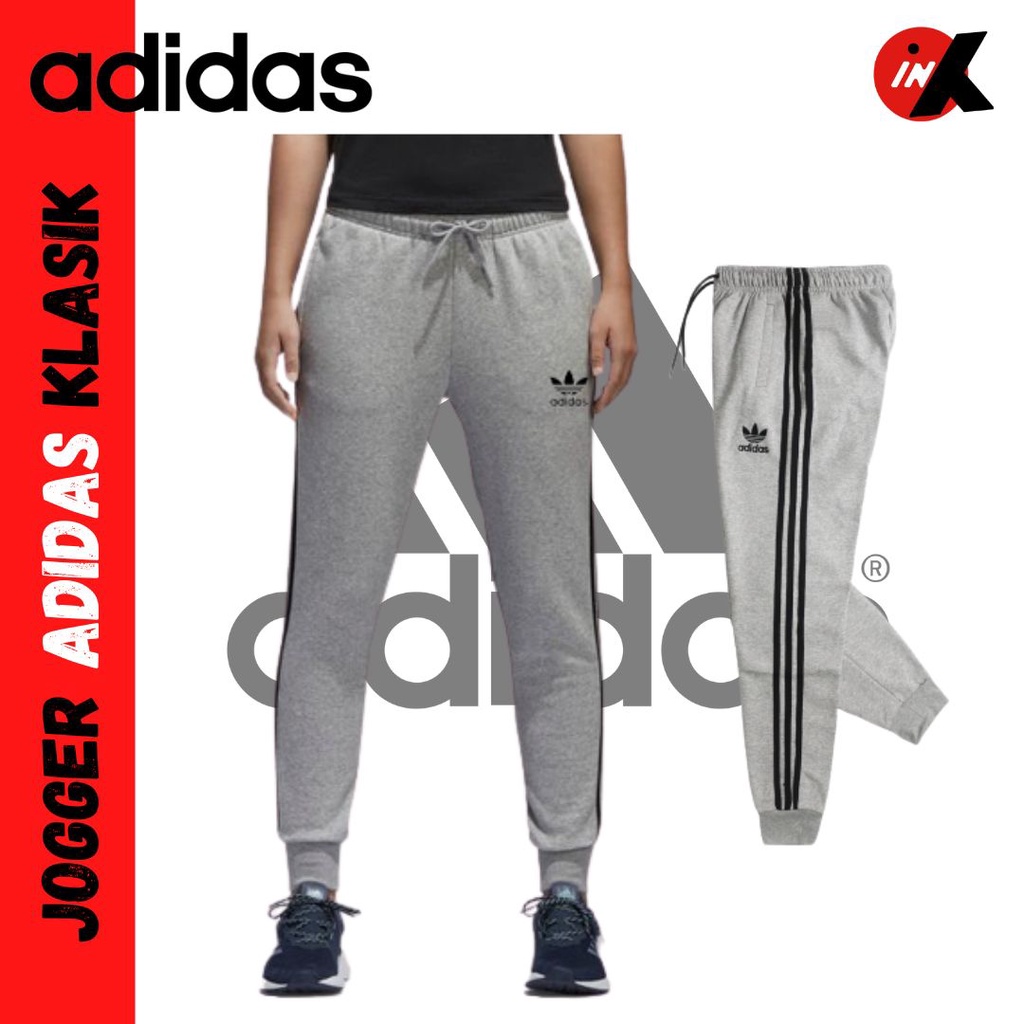 celana jogger adidas klasik grey original