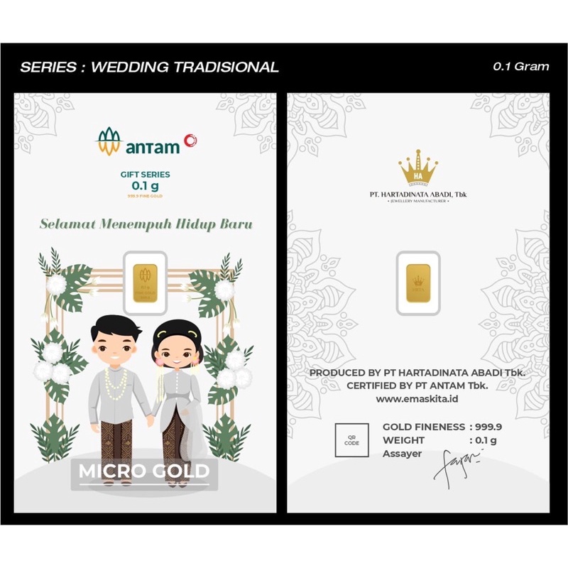 Hadiah Emas ANTAM 0,1 gr untuk Wedding dan Ulang Tahun
