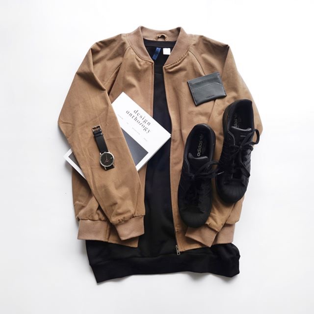 Canvas Suede Bomber Khaki