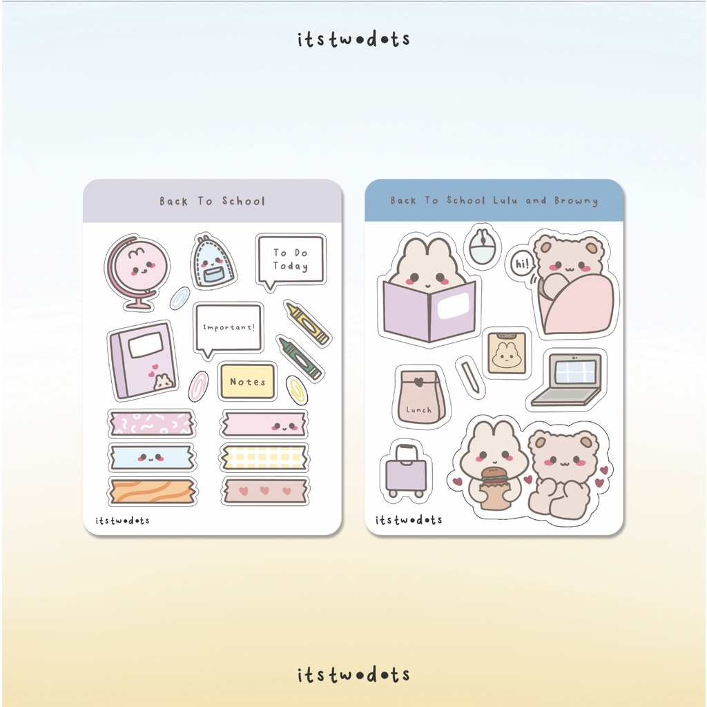

LULU SERIES #2 BACK TO SCHOOL THEMED STICKER SHEET