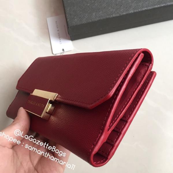 ┤ dompet cnk charles and keith ori original wallet murah logo red