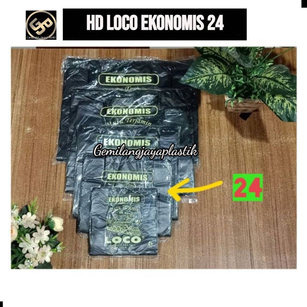 Kantong Plastik Loco Hitam Ekonomis Uk 24 Isi 50 Lembar