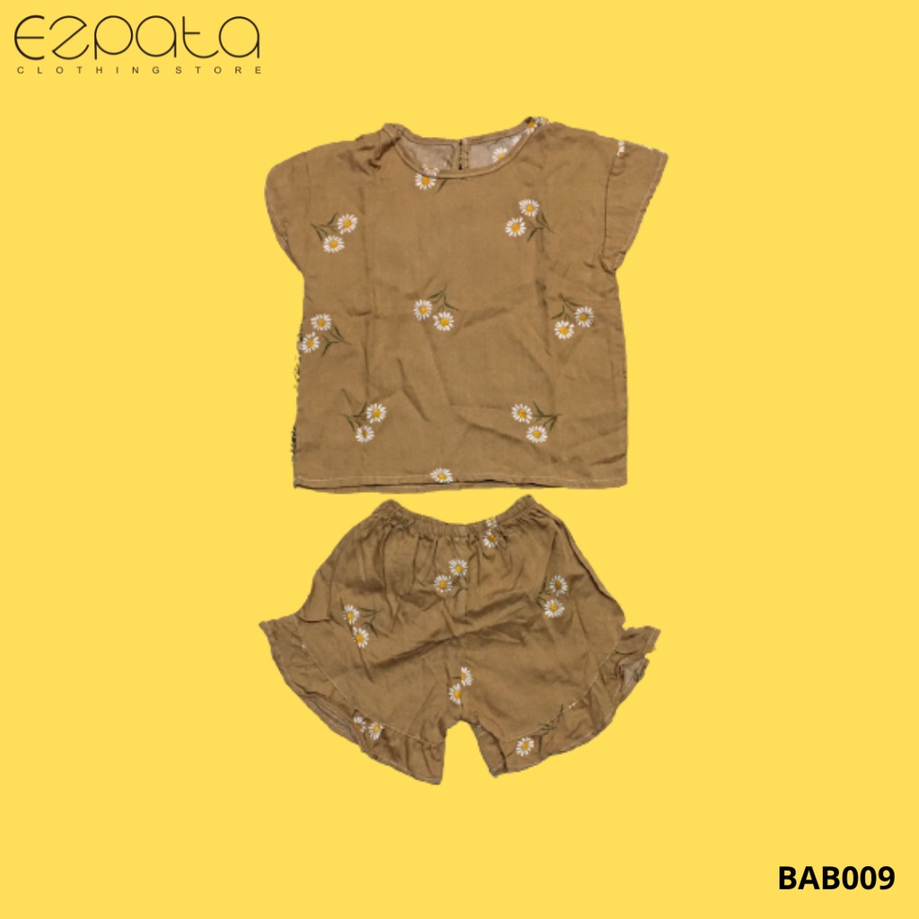 Ezpata setelan bayi perempuan umur 1-2 tahun polos dan motif lucu warna warni colorful bahan katun adem Termurah