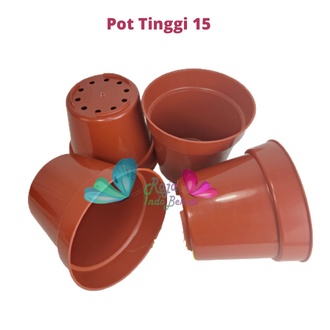 Pot bunga Murah /Pot Tanaman / Pot Plastik Merah Bata uk 8,10,12,15,17,17A &amp; 20 cm Pot Bunga Pot Tanaman Termurah Bahan Bagus Pot Bunga Besar Plastik Putih Hias Pot Bunga Coklat Bata  Besar 15 Aestetic