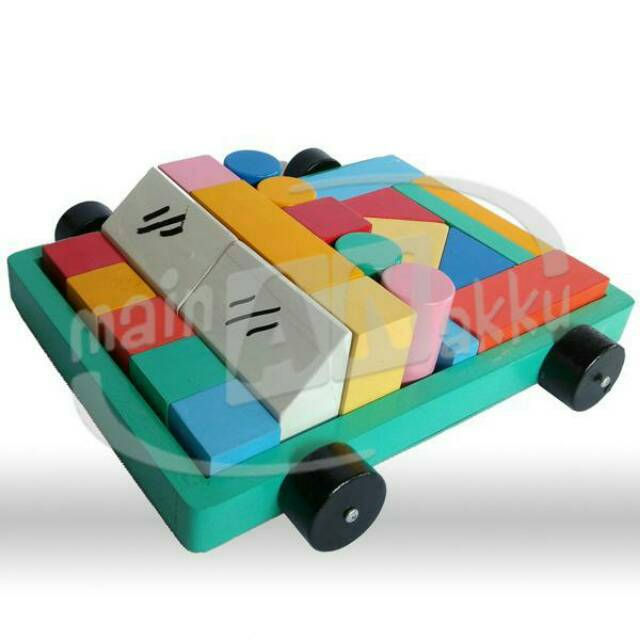 MAINAN KAYU MAINAN BALOK MAINAN EDUKASI BALOK MOBIL