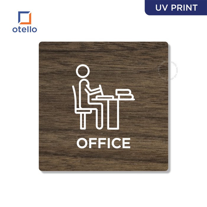 Signage Office Sign Board Kantor Label Tempel Papan Nama Ruangan Print