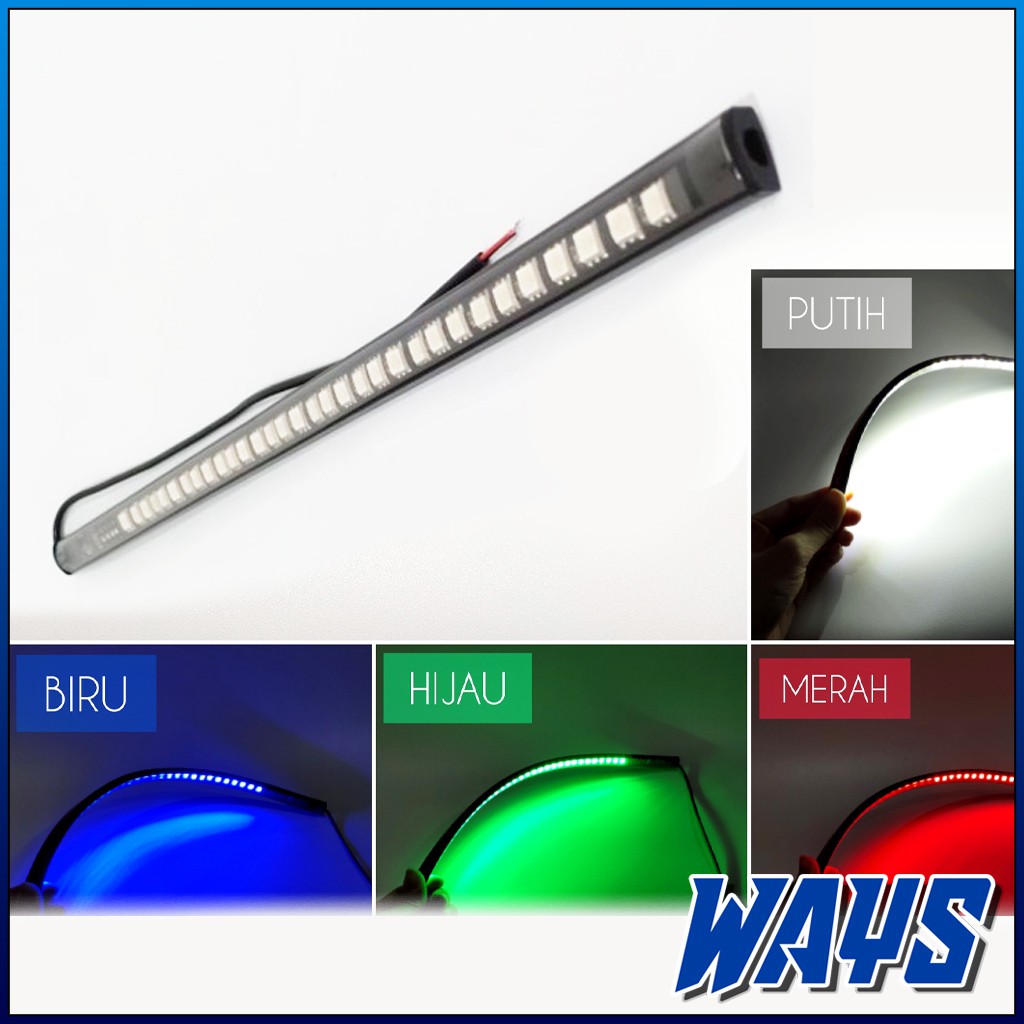 [L248] Lampu DRL LED Strip 12V Banyak Mode Fleksibel Variasi Motor Mobil Universal - 32CM