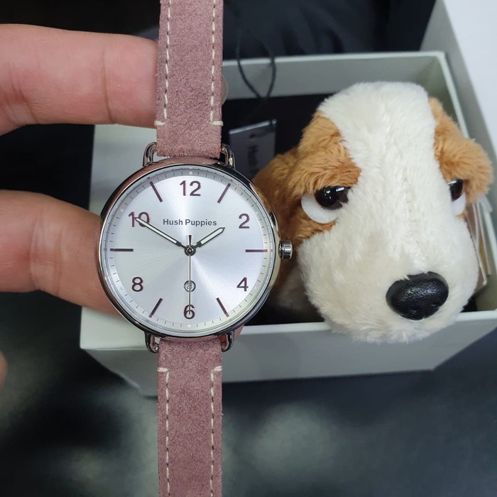Jam Tangan Wanita Hush Puppies HP.3874L.2512 Silver Pink Original