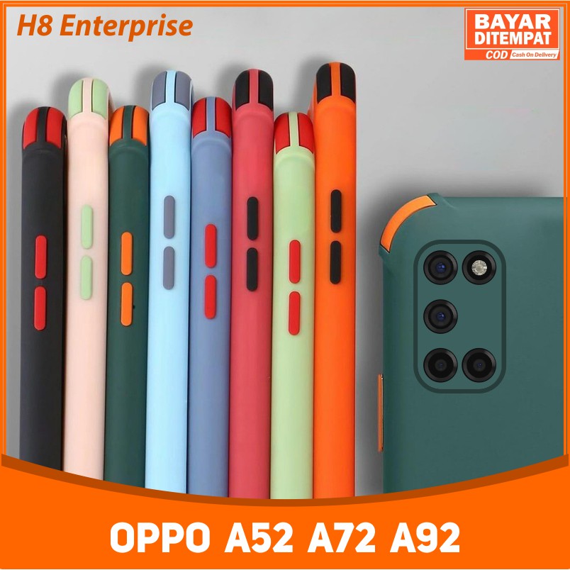Soft Case Crack Macaron 2Tone Oppo A52 A72 A92 Dengan Bumper Protect Pelindung Camera