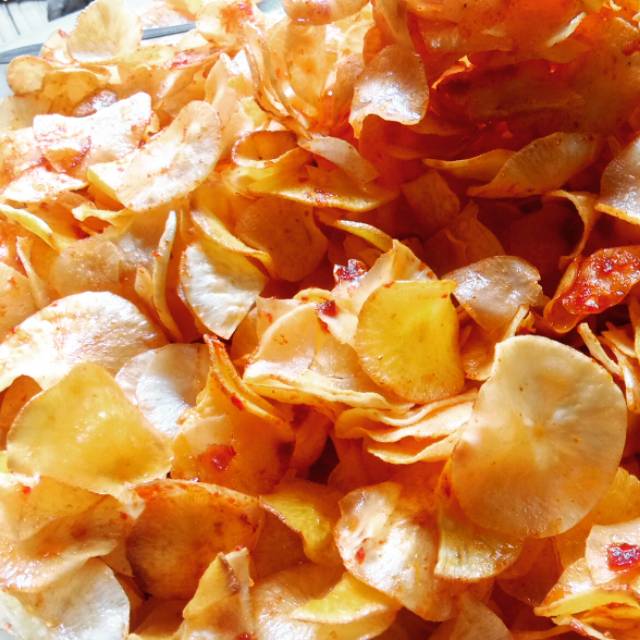 

Keripik singkong asli pedas