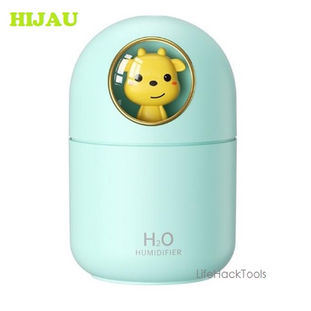 [PROMO 6.6] Cute Animal Humidifier Diffuser Aromatherapy Essential Oil 300ml Portable + Lampu Tidur-Hijau Jerapah