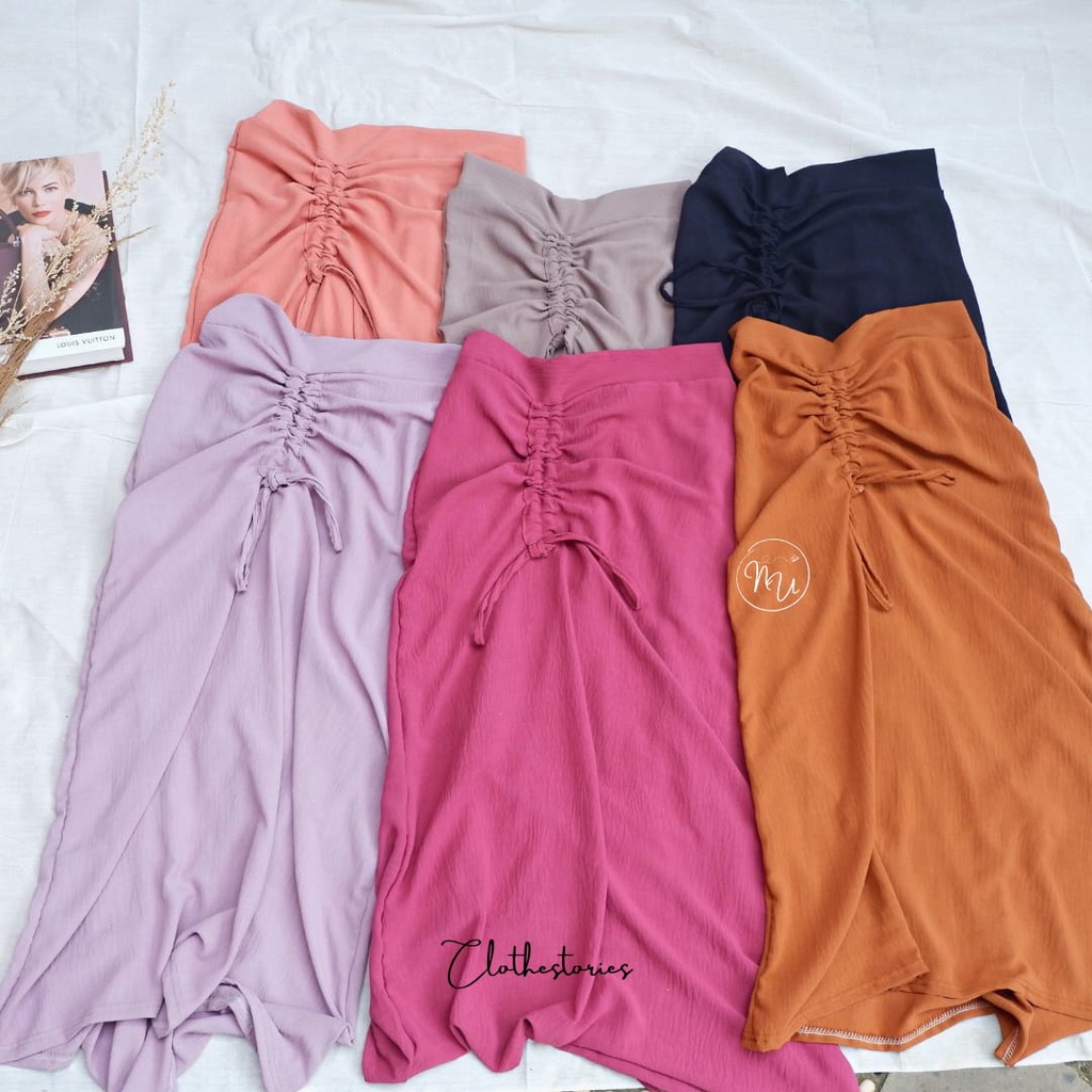 ROK SERUT WANITA BAHAN CRINKLE / ROK CRINKLE TALI SERUT ALL SIZE