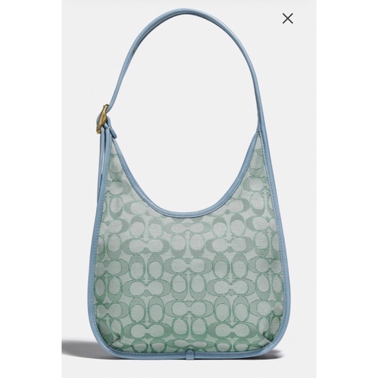 Coach Ergo Shoulder Bag In Signature Jacquard Marble Green Blue Azure (C2588)