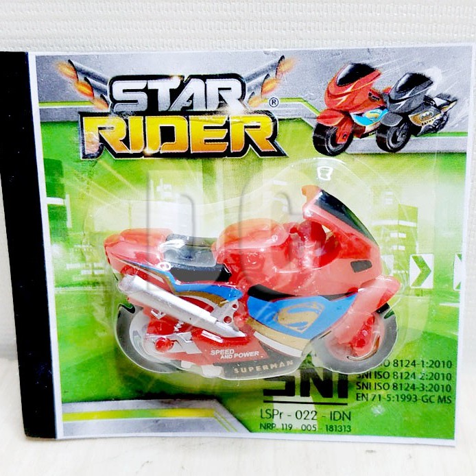 MURAH!!! STAR RIDER SUPERHERO SUPERMAN BATMAN MOTOR BALAP MINI ROSSI MOTOGP