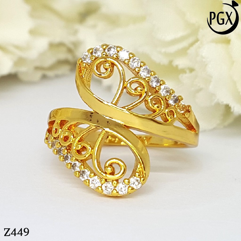 PGX Cincin Xuping Wanita Perhiasan Lapis Emas Aksesoris Fashion Premium - Z449