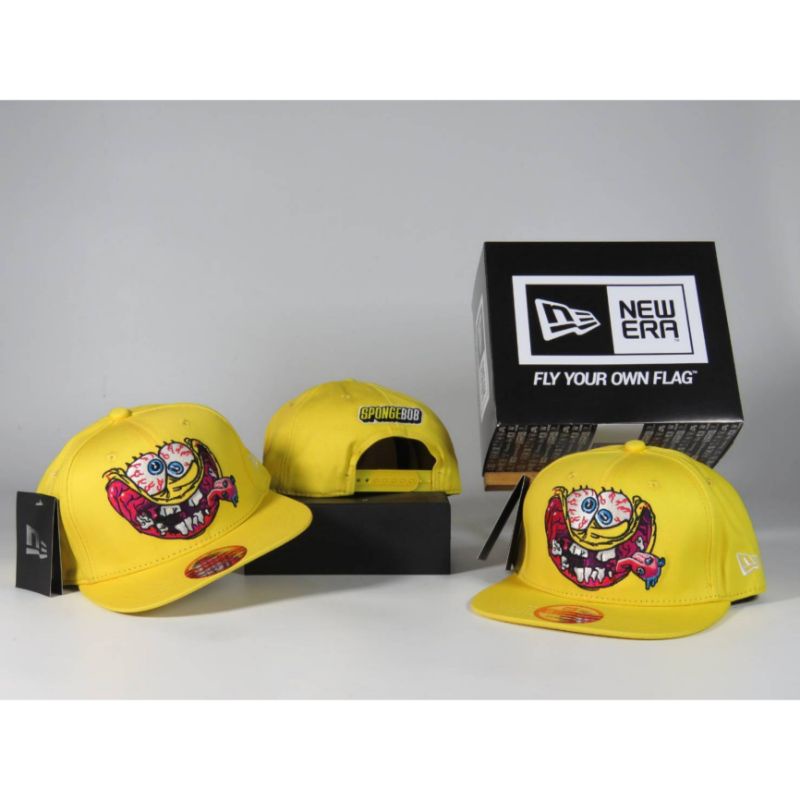Topi Snapback Import  Spongebob Baseball Cap Distro Fashion Pria Wanita Hip Hop Hat Dewasa