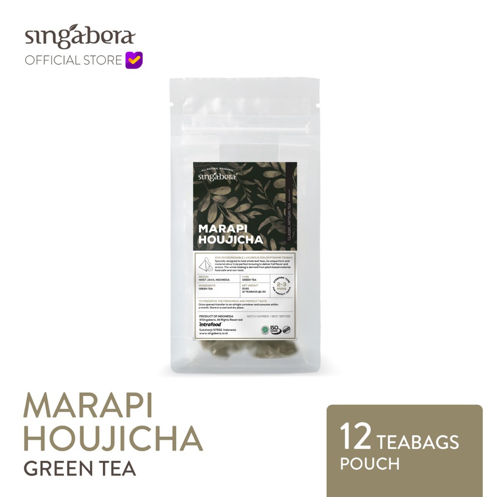 

Singabera Tea & Tisane Marapi Houjicha –Teh Hijau Premium- 12 Teabag