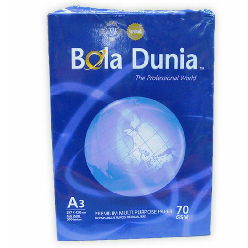 

KERTAS HVS A3 70GR BOLA DUNIA