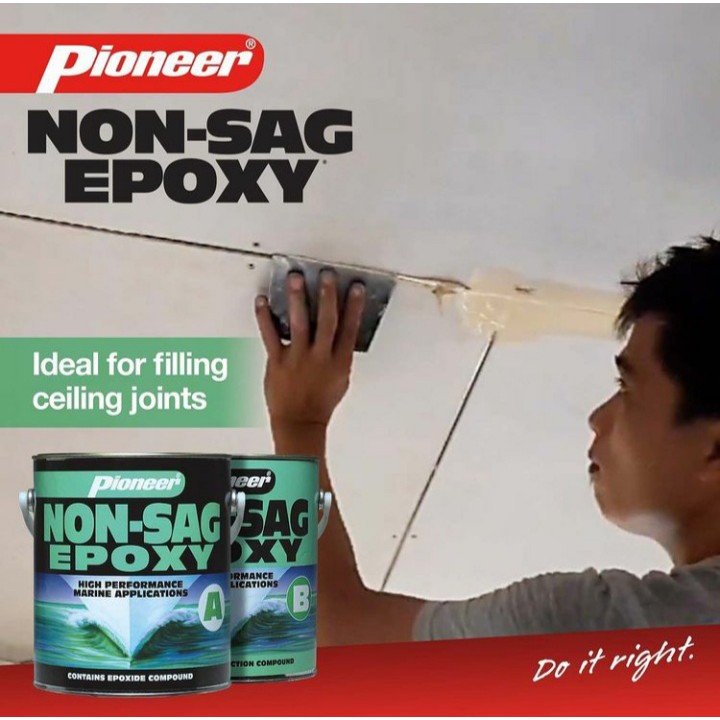 Lem Epoxy Pioneer Non Sag Marine Epoxy 170gr Dempul Kapal Anti Bocor