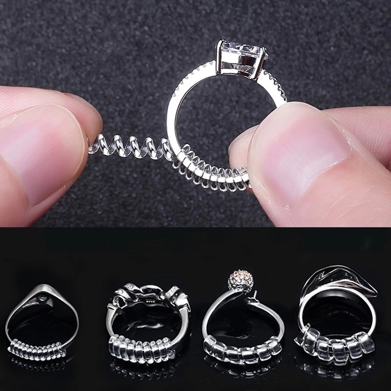 1pcs Pack Invisible Ring Size Adjuster for Loose Rings / Spiral Based Clear Any Ring Size Adjuster Tools