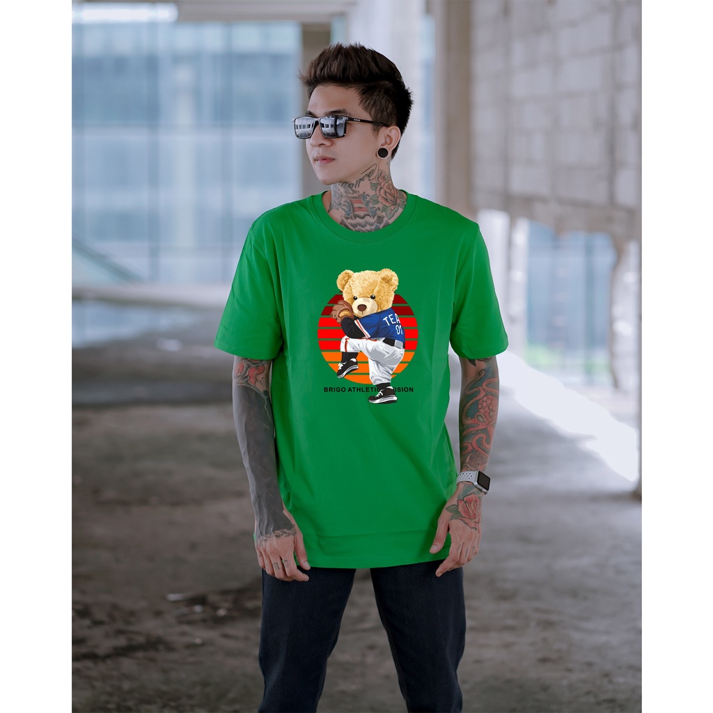 BRIGO Kaos Lengan Pendek Bear Athletic || Kaos Katun Combed M-XL || Kaos Distro BRIGO Beruang Athletic