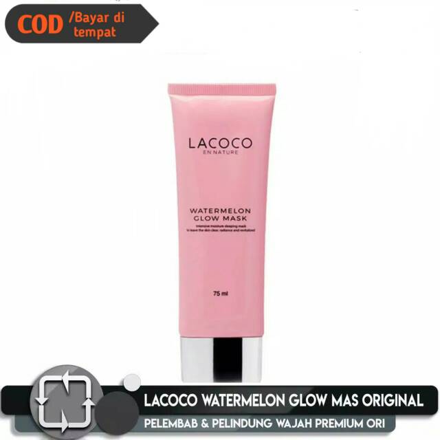 LACOCO WATERMELON GLOW MASK NASA MASKER WAJAH PENCERAH WAJAH PEMUTIH WAJAH