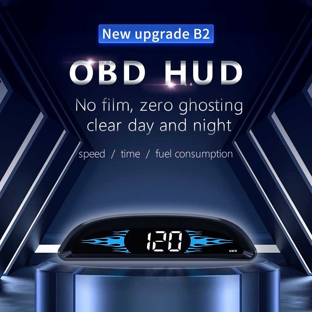 B2 Head Up Displayhud OBD Mobil Dengan Speedometer Peringatan Kecepatan