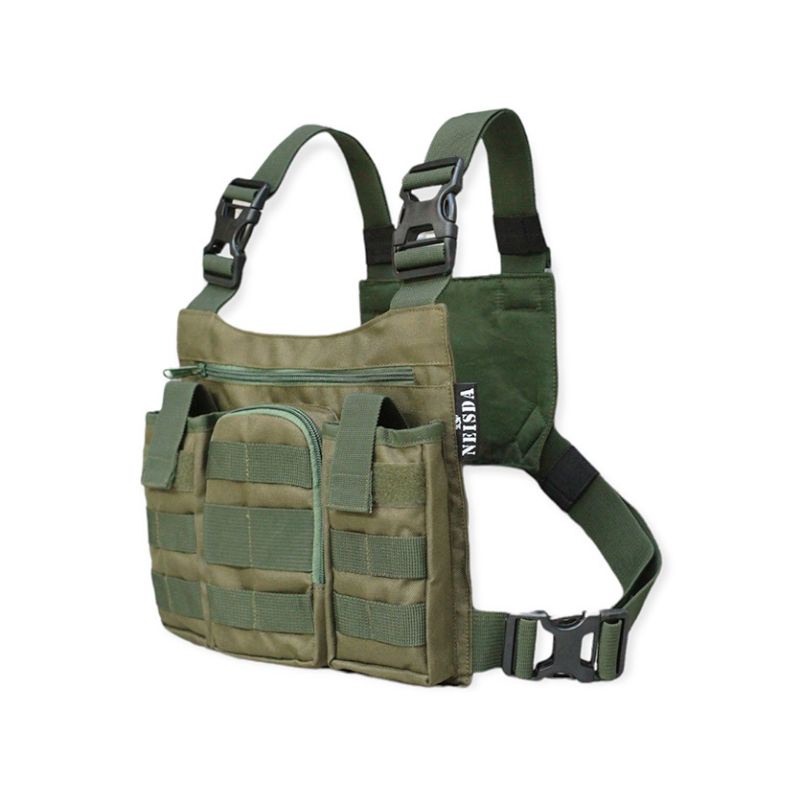 Tas dada chest bag rig neisda premium hijau army saku 3