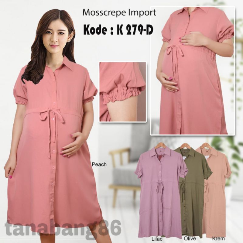 DRES IBU HAMIL BAHAN MOSSCRAPE IMPORT