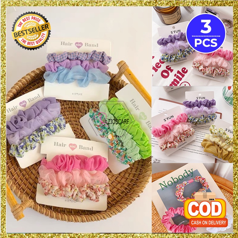 IKAT RAMBUT KARET WANITA KOREA/KARET RAMBUT ANAK SCRUNCHIES KUNCIRAN RAMBUT IMPORT AK24