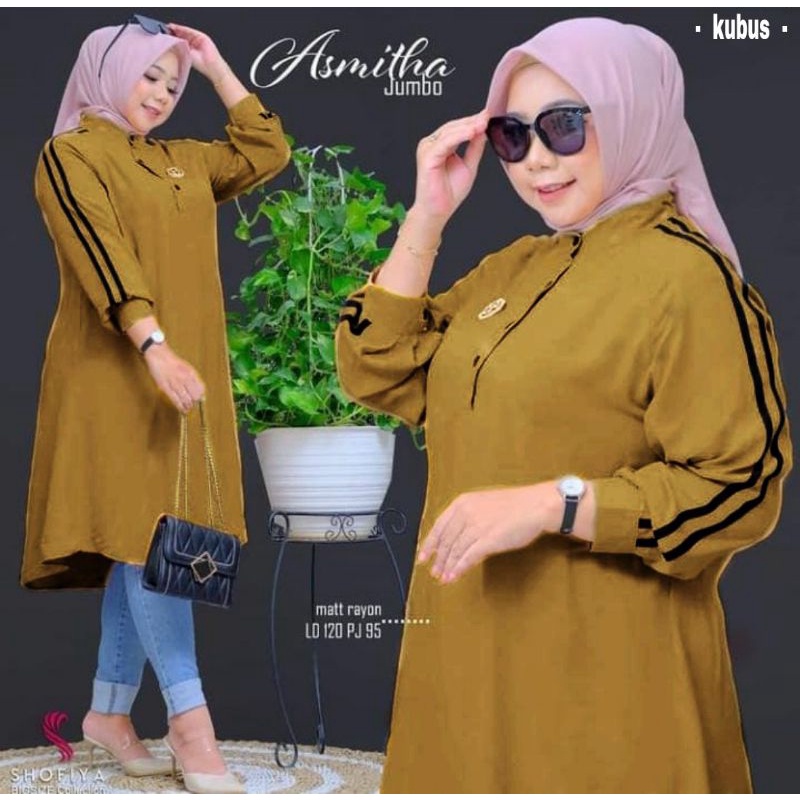 [READY] ATASAN WANITA MUSLIM TUNIK JUMBO LD 120 ASMITHA BY SHOFIYA