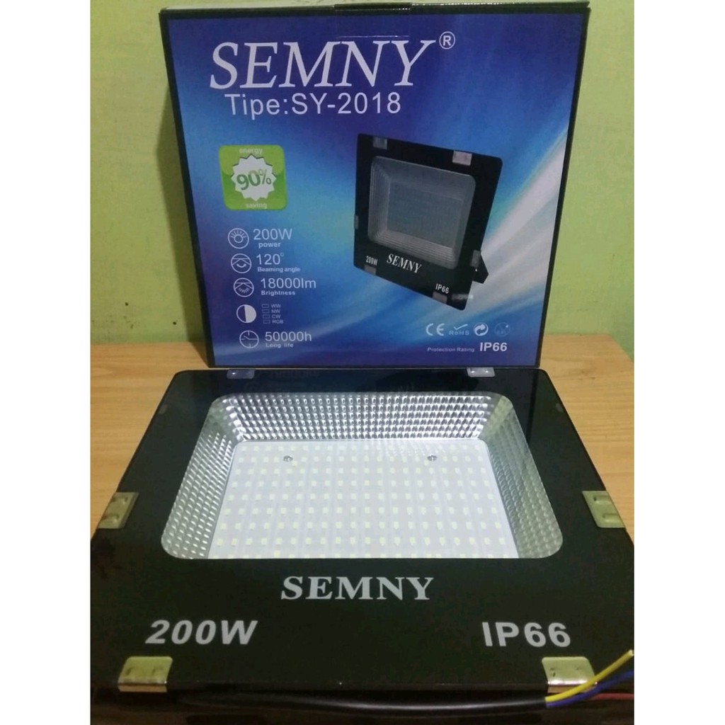 Lampu sorot 200w semny kap sorot led semny 200 watt lampu tembak 200watt flood light led sorot