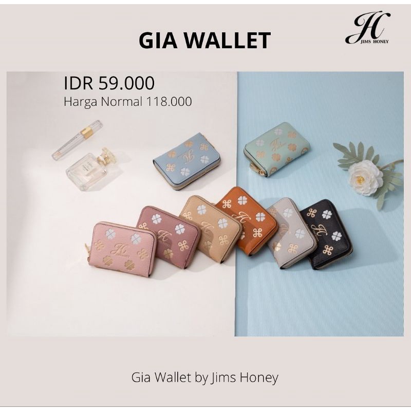 CARD HOLDER CANTIK UNIK LUCU BRANDED JIMS HONEY JH GIA WALLET DOMPET KARTU ATM NAMA DOMPET KECIL ANAK KADO ULTAH ANNIVERSARY PACAR ISTRI CEWEK PEREMPUAN UNIK ELEGANT CANTIK MURAH FEMINIM PROMO DISKON