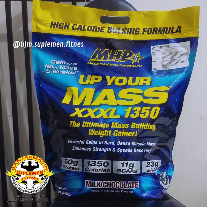 MHP UP YOUR MASS 12 LBS WEIGHT GAINER UP YOUR MASS XXXL 1350 KALORI PENAMBAH BERAR BADAN BPOM
