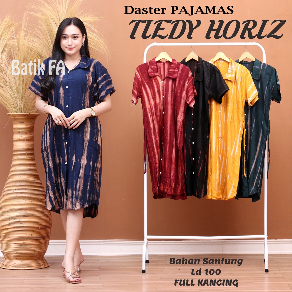 DASTER PAJAMAS KEKINIAN ( DASTER MANOHARA PAJAMAS HORIZ CATRIN MEDINA  ) LENGAN PENDEK FULL KANCING BUSUI BUMIL - BATIK FA-PAJAMAS HORIZ