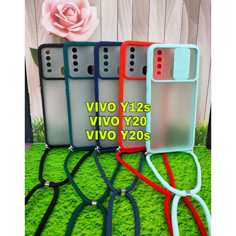 VIVO Y12S/Y20/Y20S CASING SOFT CASE DOVE SLIDING CAMERA  PLUS TALI LAYNARD MODEL TERBARU