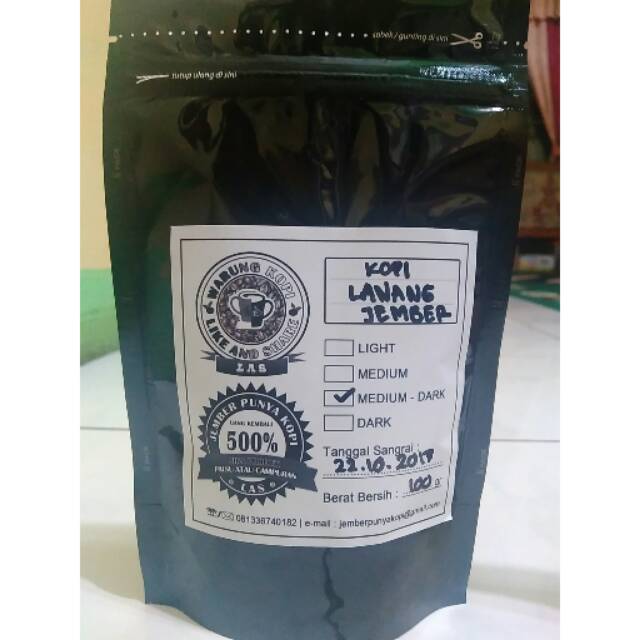 

Bubuk kopi lanang (peaberry) jember 200gr