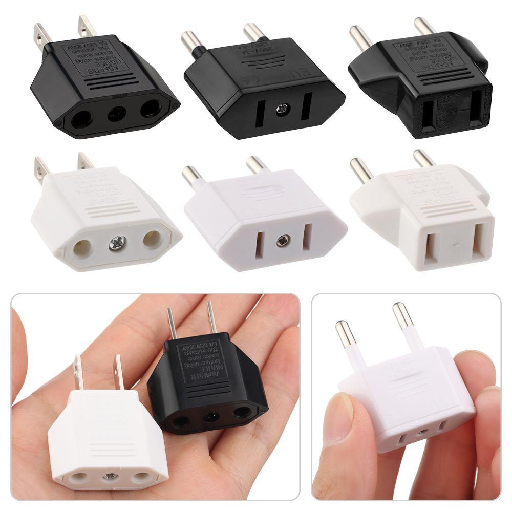 Top 1PC EU Plug Adaptor EU Plug AC Outlet EU To US Colokan Listrik Converter Power Adapter