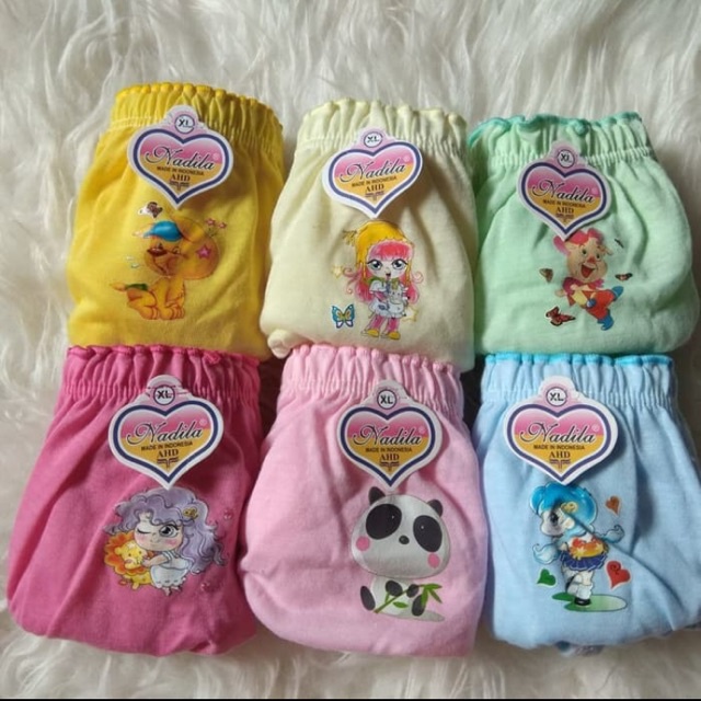 6pcs CD Nadila Anak Perempuan | Celana Dalam Anak Perempuan Balita Bayi | Open Sorex Grosir