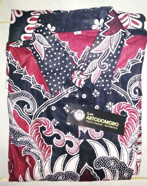 Kemeja Batik Pria Lengan Panjang Motif Kembang Langit Abuabu