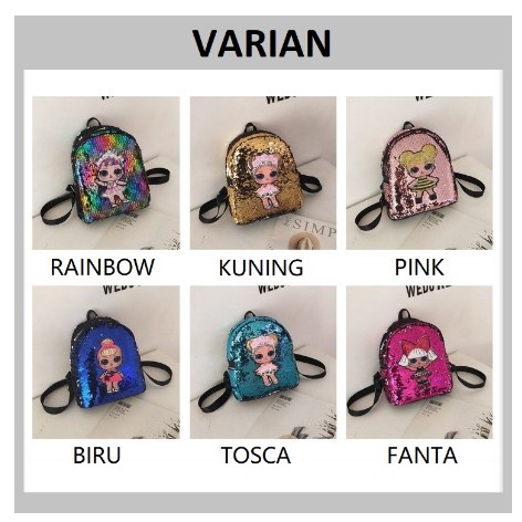 AND / COD / Tas Ransel Wanita Motif Karakter Tas Glitter Backpack Sequin Tas Punggung Anak Perempuan Sekolah Fashion Korean Style T159