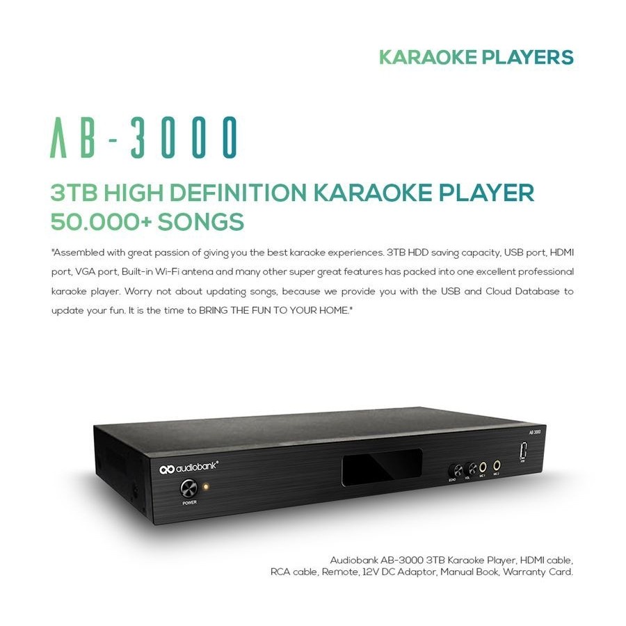 Player Karaoke Audiobank AB-3000 + 3 TB HDD Karaoke Player Original