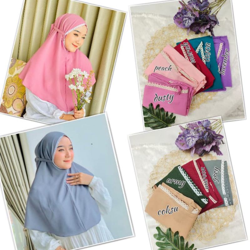 hijab Renda Wolfis//hijab renda instan//hijab remaja instan//hijab dewasa instan